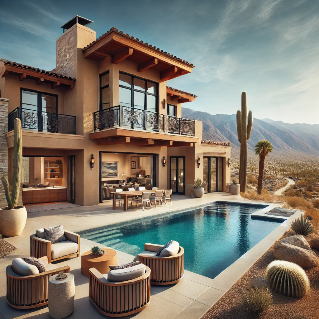 Luxury villa with a private pool and desert views in Borrego Springs.
