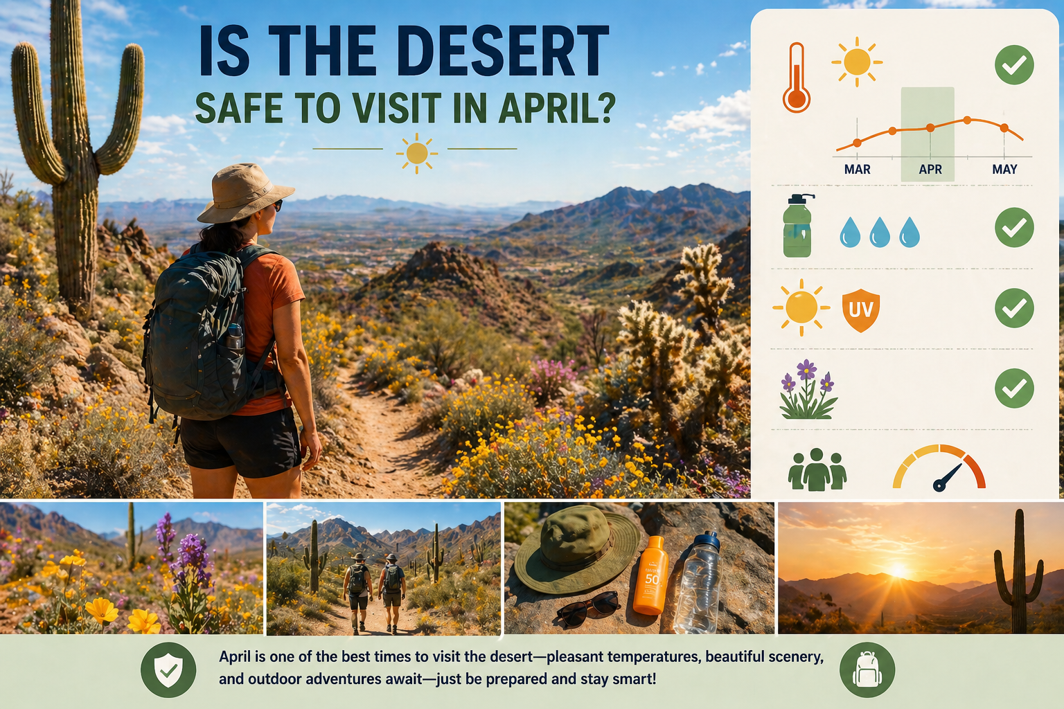 Desert hiking safety in April